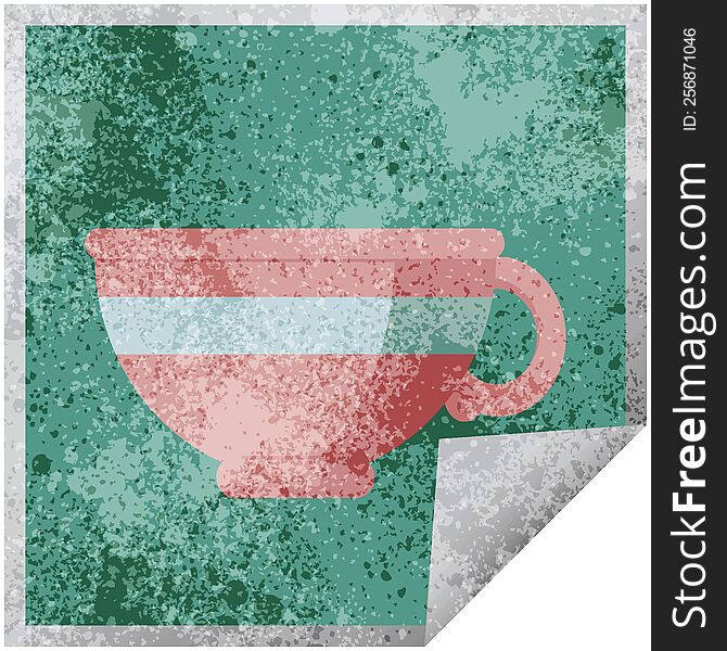 Coffee Cup Graphic Square Sticker