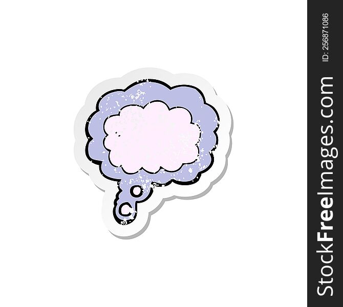Retro Distressed Sticker Of A Cartoon Thought Cloud