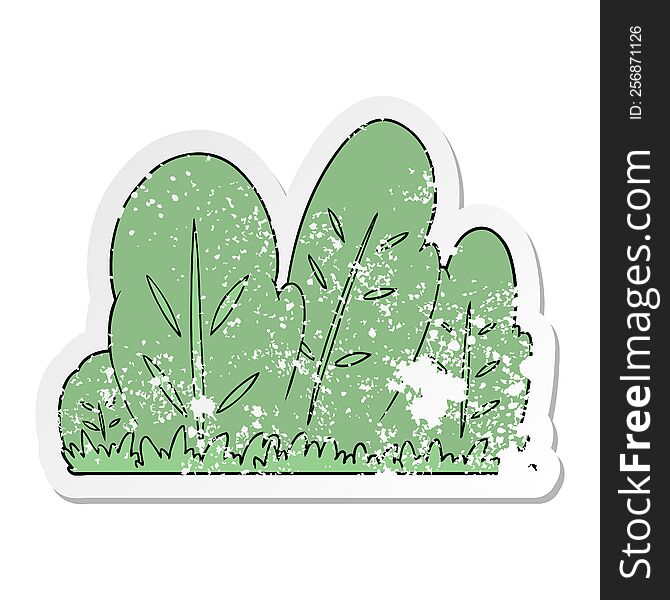 Distressed Sticker Of A Cartoon Hedge