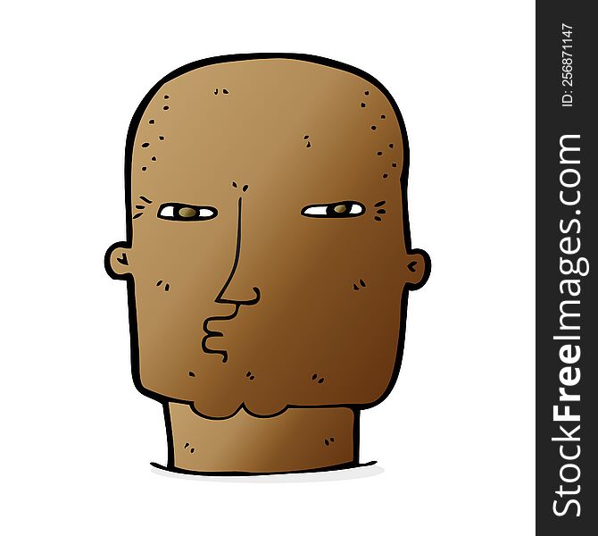 Cartoon Bald Tough Guy