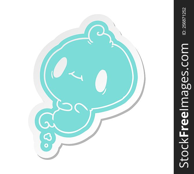 Cartoon Sticker Of A Kawaii Cute Ghost