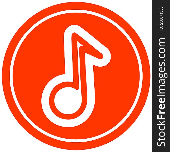 musical note circular icon symbol