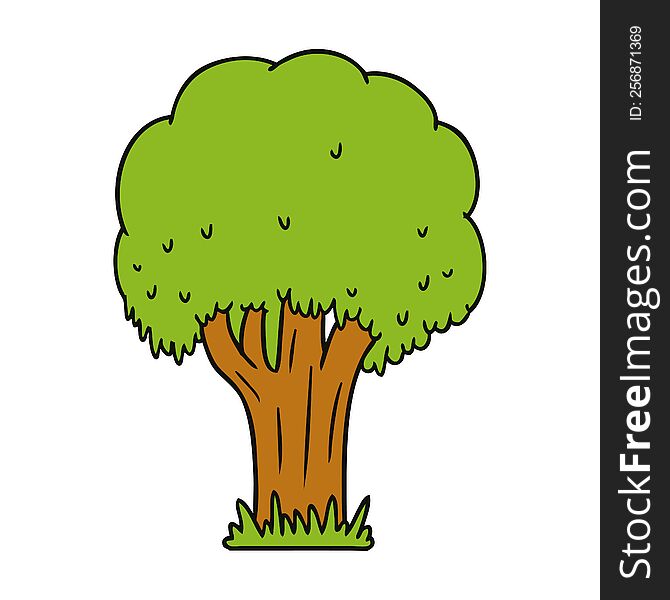 Cartoon Doodle Of A Summer Tree