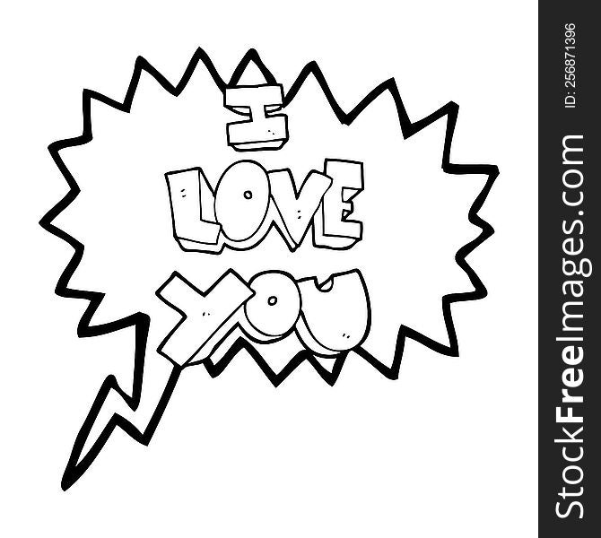 I love you speech bubble cartoon symbol