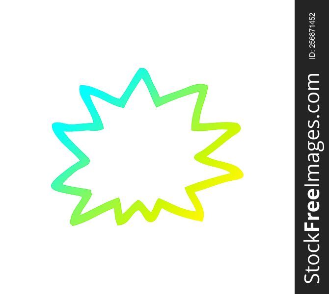 cold gradient line drawing of a cartoon explosion