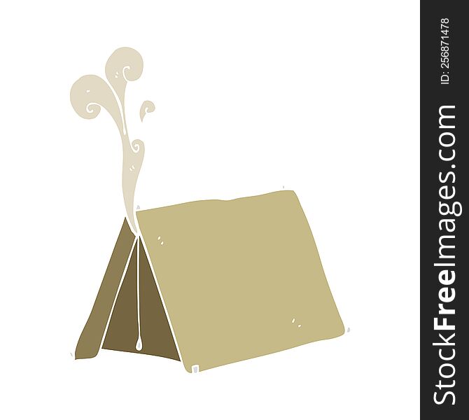 flat color illustration of old smelly tent. flat color illustration of old smelly tent