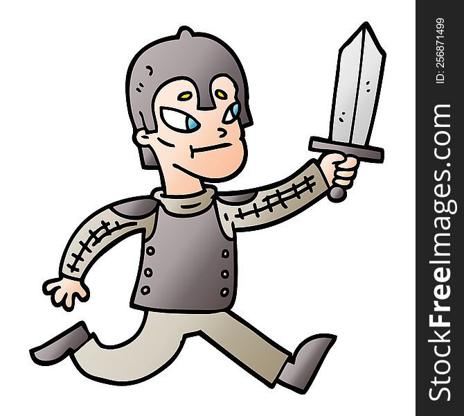 vector gradient illustration cartoon medieval warrior