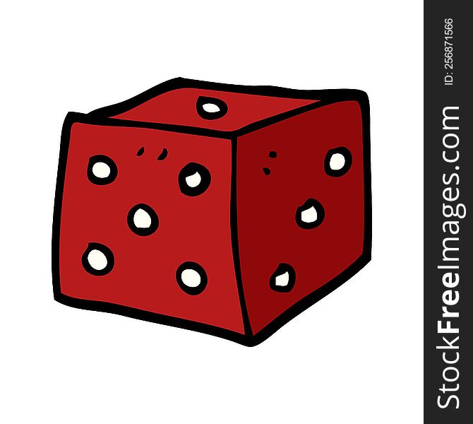 cartoon doodle red dice