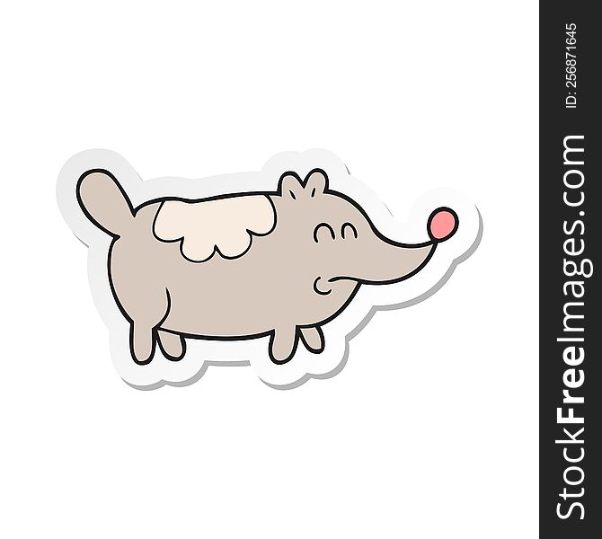 sticker of a cartoon small fat dog