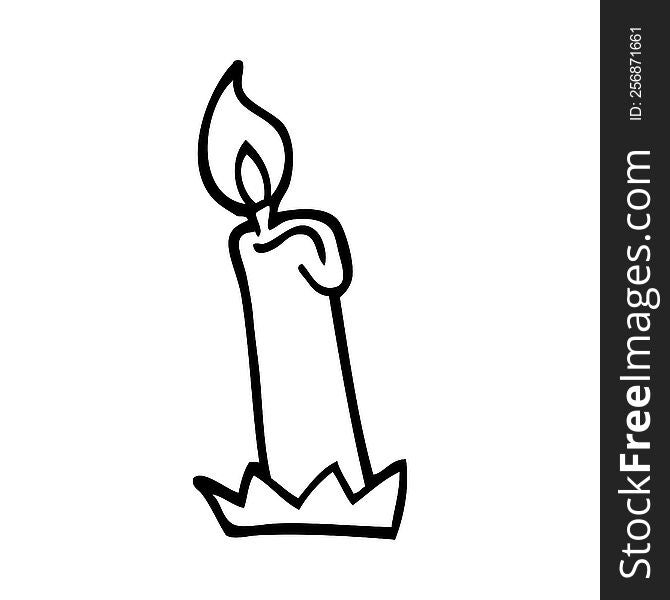 black and white cartoon birthday candle