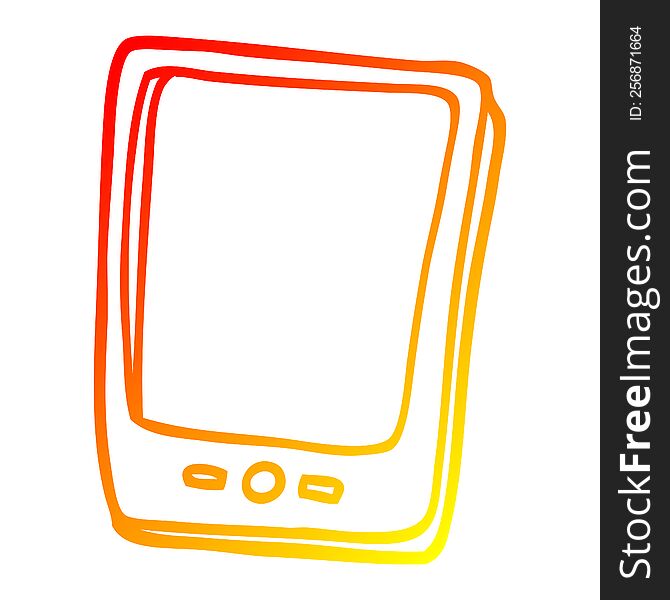 warm gradient line drawing of a cartoon modern mobile