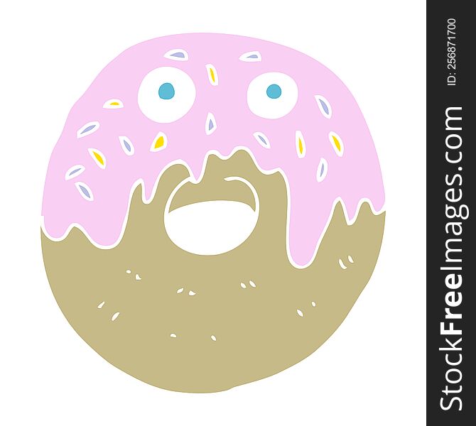 flat color illustration of doughnut. flat color illustration of doughnut