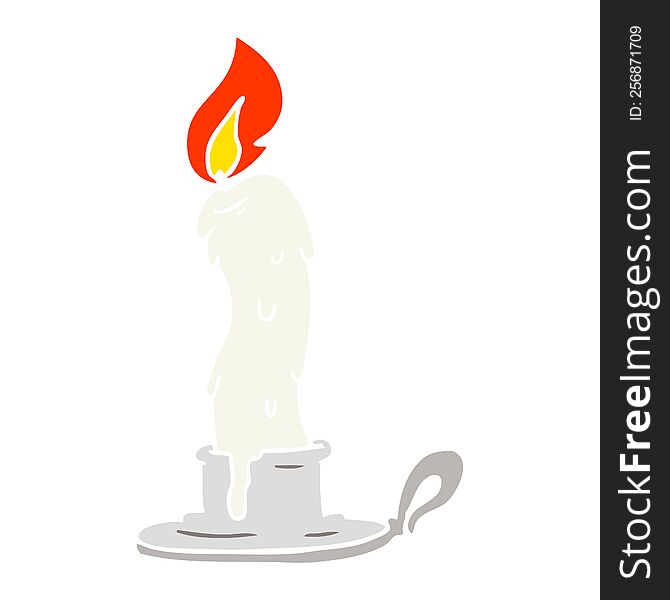 flat color style cartoon candle. flat color style cartoon candle