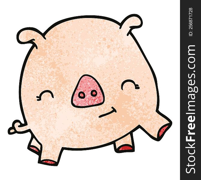 Cartoon Doodle Happy Pig