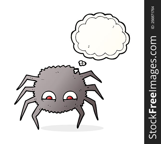 freehand drawn thought bubble cartoon spider
