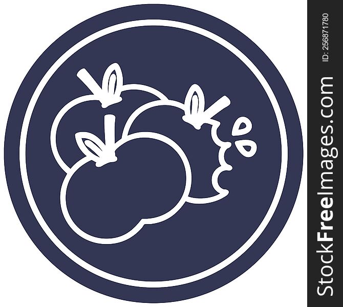 juicy apples circular icon