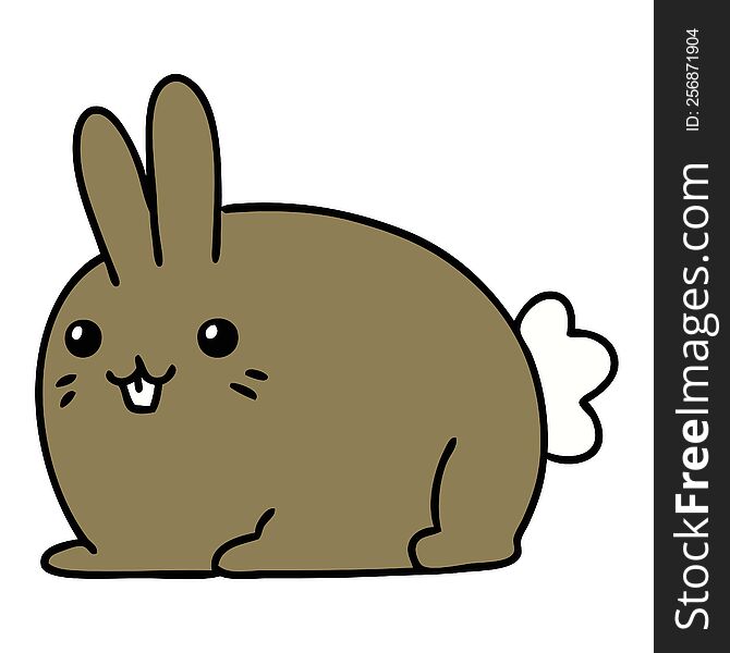 cartoon of a happy pet rabbit