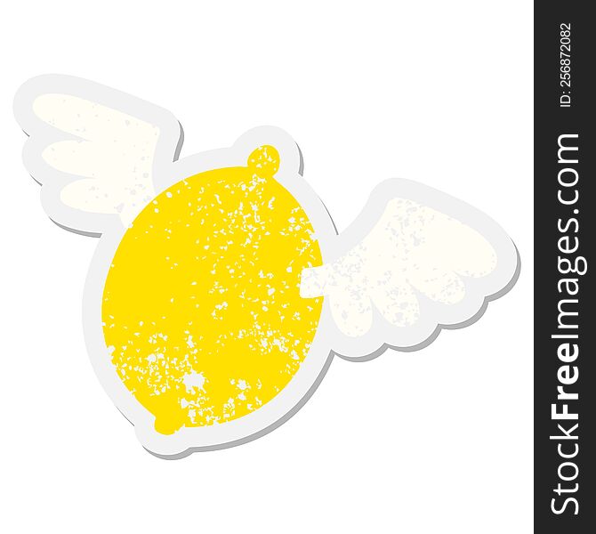 lemon flying up to heaven grunge sticker