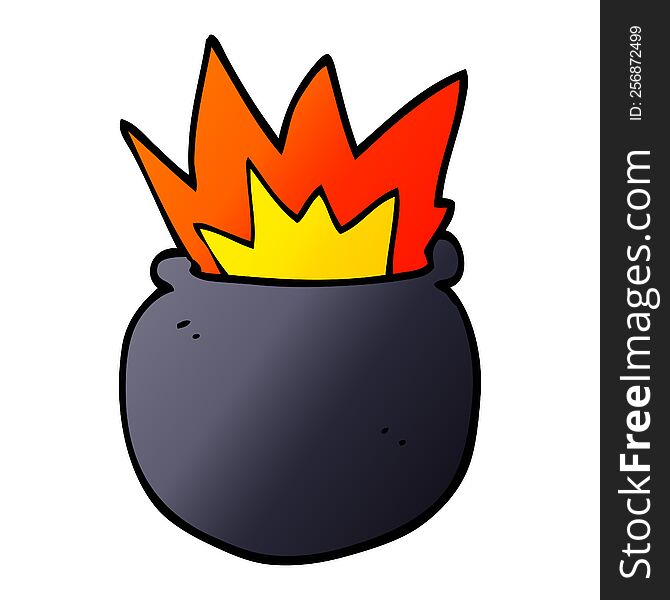 Cartoon Doodle Exploding Cauldron