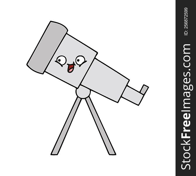 Cute Cartoon Telescope