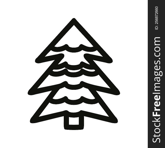 snowy tree icon symbol