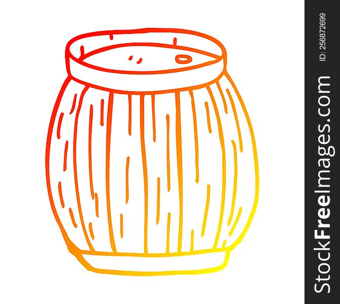 warm gradient line drawing of a cartoon barrel