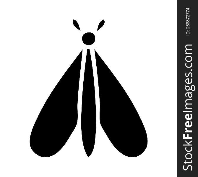 flat symbol of a moth bug. flat symbol of a moth bug