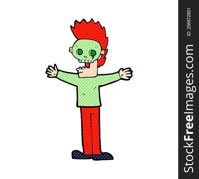 cartoon man in spooky mask