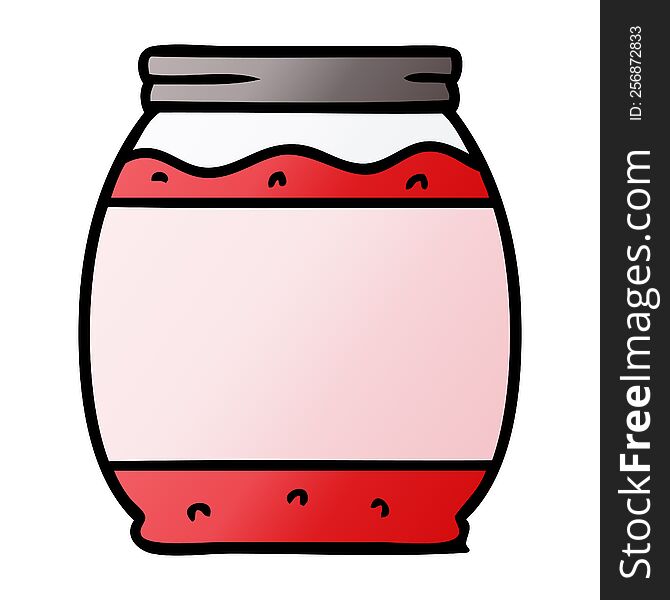 gradient cartoon doodle of a strawberry jam