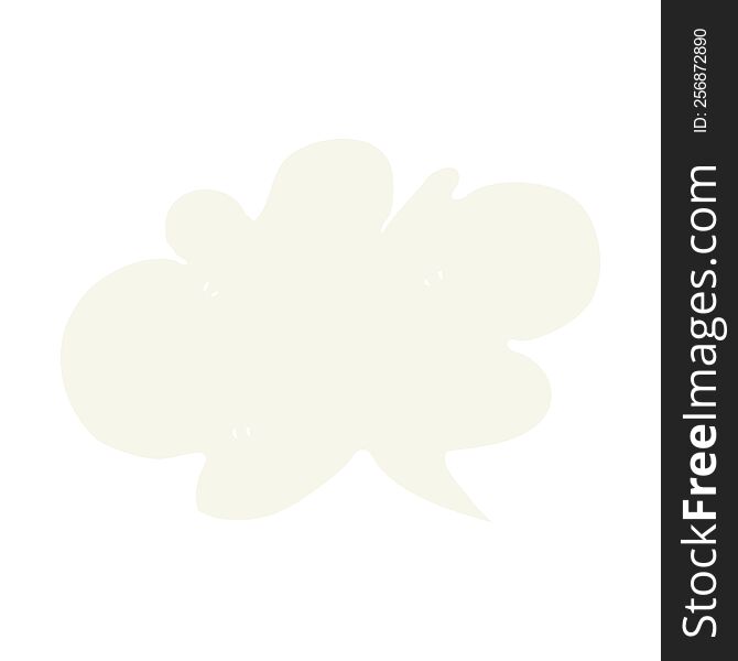 Flat Color Illustration Of A Cartoon Cloud Speech Bubble