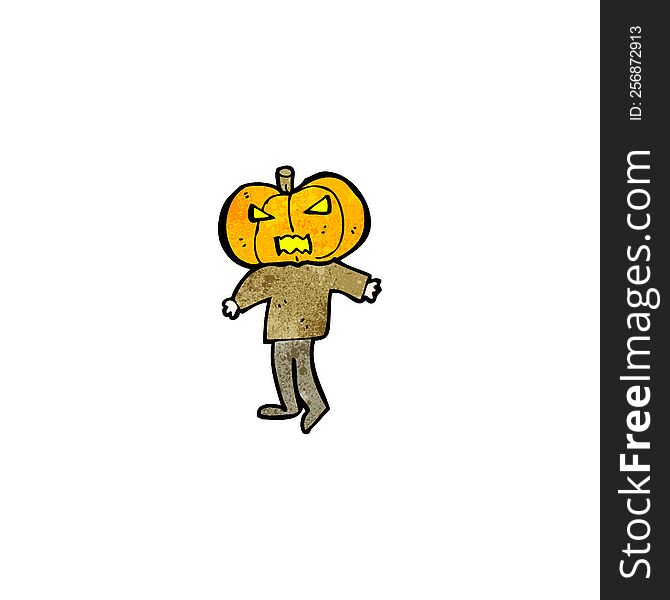 Cartoon Pumpkin Head Man