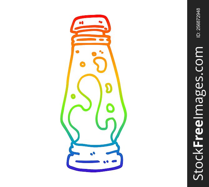 rainbow gradient line drawing of a cartoon lava lamp