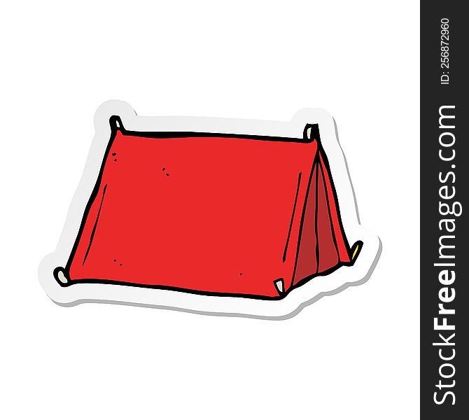 sticker of a cartoon traditional tent