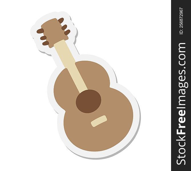 an acoustic guitar sticker