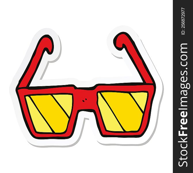 Sticker Of A Cartoon Glasses