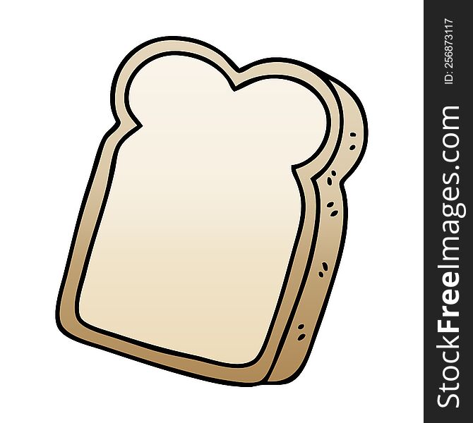 Quirky Gradient Shaded Cartoon Slice Of Bread