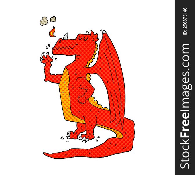 freehand drawn cartoon happy dragon