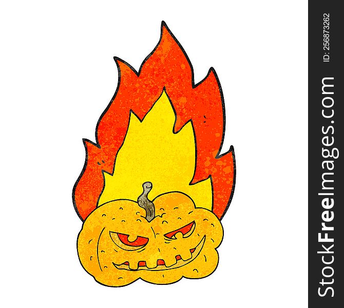 Texture Cartoon Flaming Halloween Pumpkin