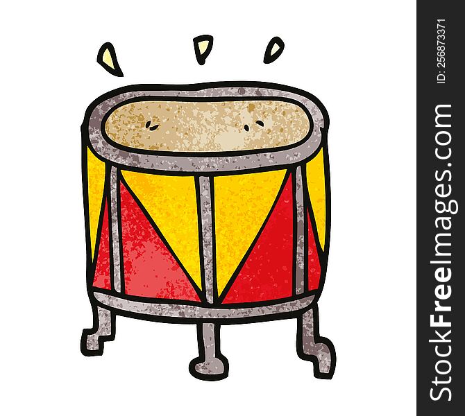 Cartoon Doodle Drum On Stand