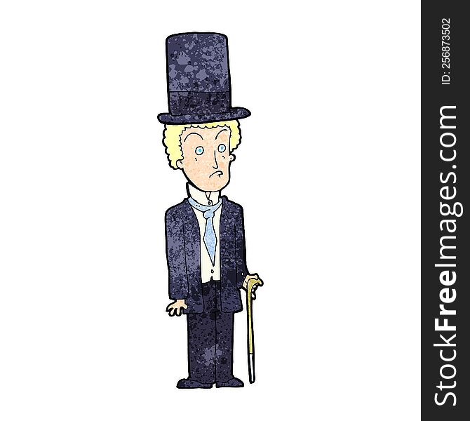 cartoon man wearing top hat