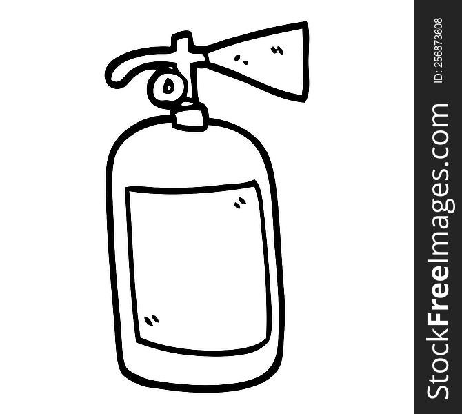 Line Drawing Cartoon Fire Extinguisher