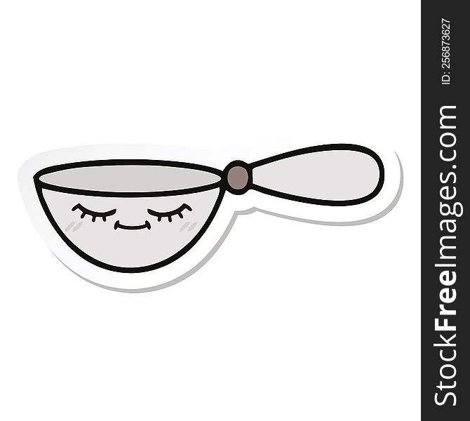 sticker of a cute cartoon measuring spoon