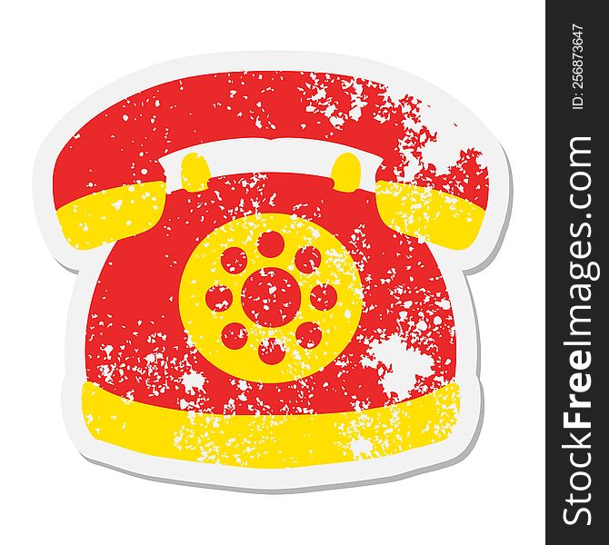 Old Style Telephone Grunge Sticker