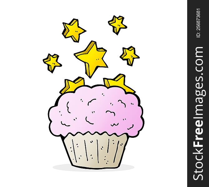 cartoon magical  cupcake