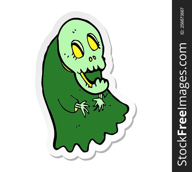 sticker of a cartoon spooky ghoul