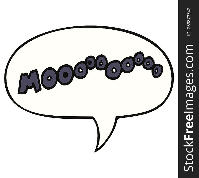 Cartoon Moo Noise And Speech Bubble