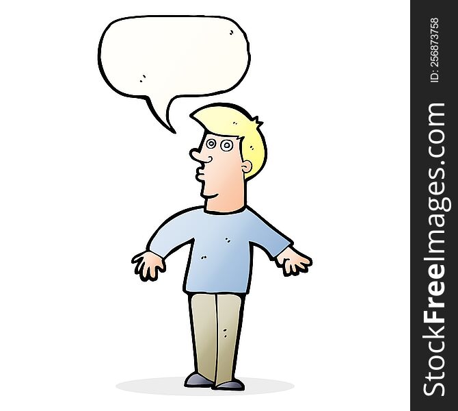 Cartoon Surprised Man With Speech Bubble