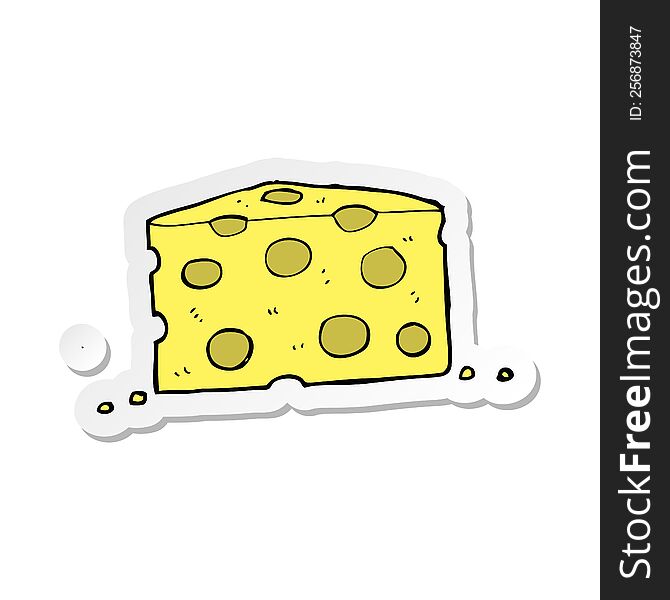 sticker of a cartoon cheese