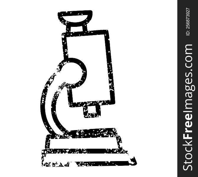 microscope and slide distressed icon symbol