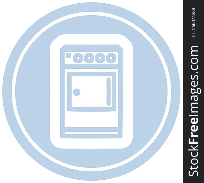 kitchen cooker circular icon symbol